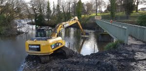 Caerphilly Castle Silt removal